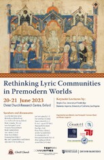 Rethinking lyric communities in premodern worlds poster