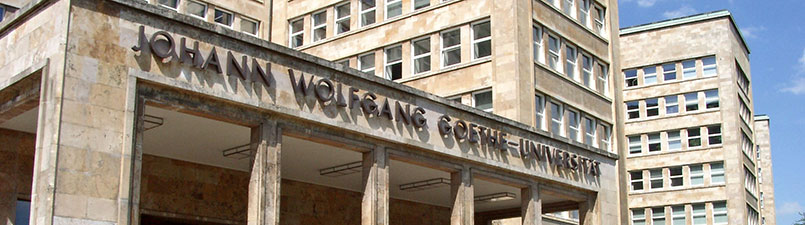 Gebäude mit Schriftzug Johann Wolfgang Goethe Universität